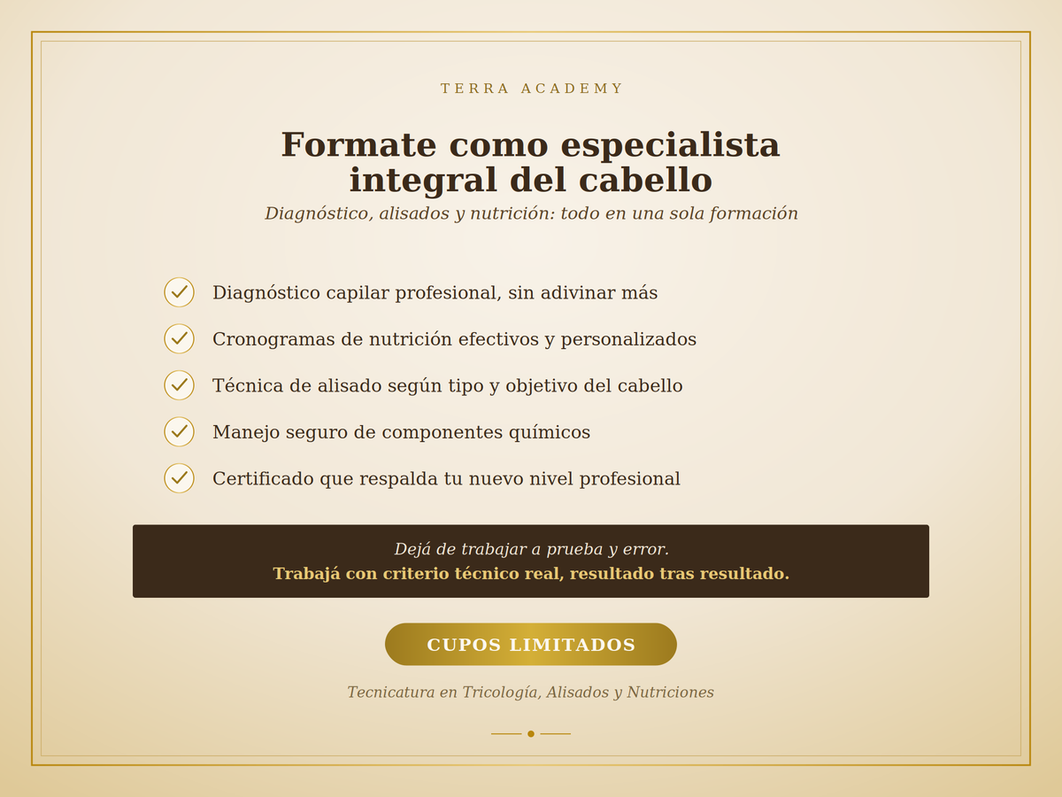 Formación en Alisados y Nutriciones con Tricología Aplicada - programa con certificación